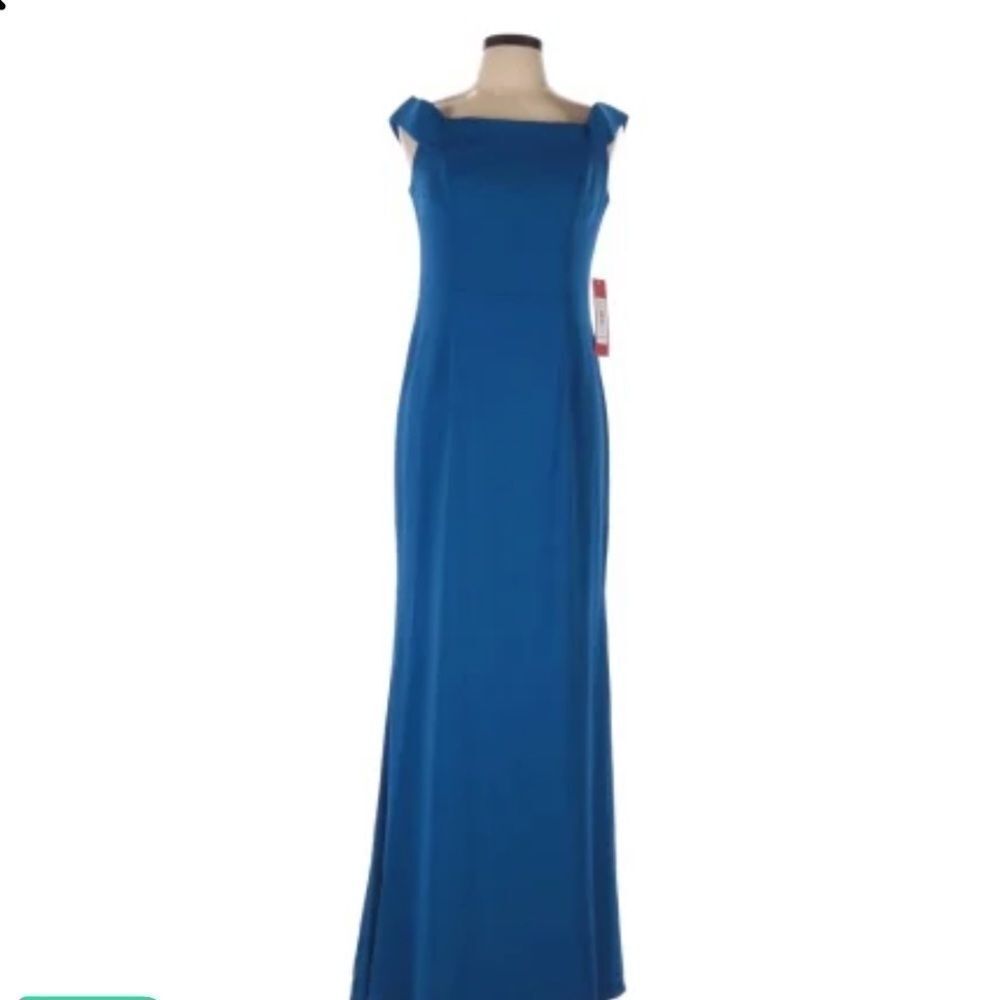 CARMEN MARC VALVO INFUSION | Blue Gown NEW Size 10 Women’s Off the Shoulder